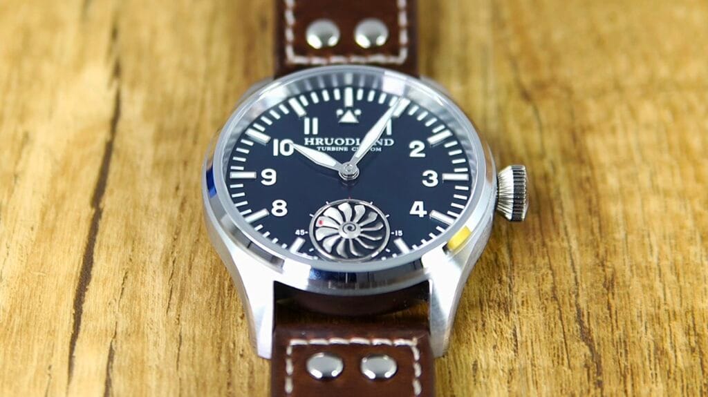 Hruodalnd F016 Turbone Pilot Watch - dial close-up