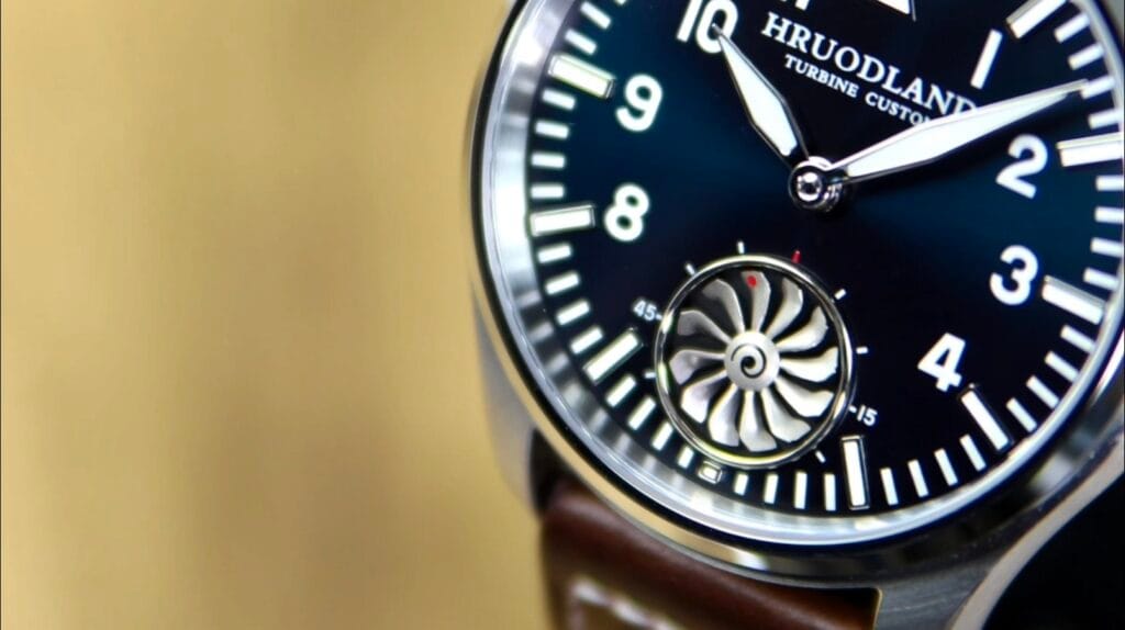Hruodalnd F016 Turbone Pilot Watch - turbine close-up