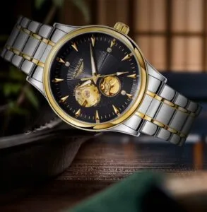 Longlux 8020 - cheap automatic dress watch with open heart feature