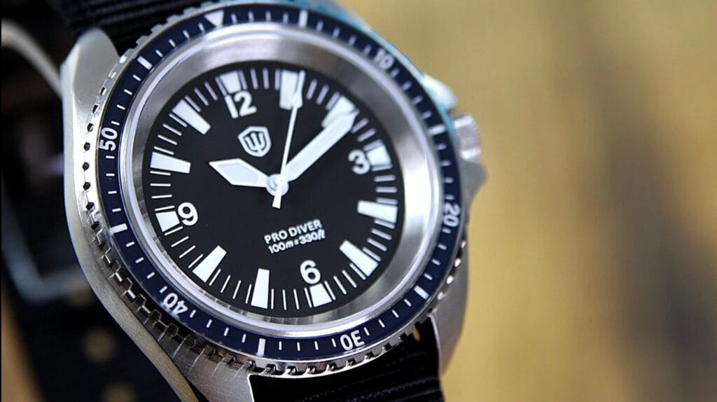 Watchdives WD1980 - macro shot of the dial