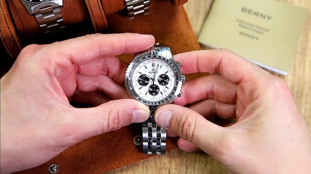 Berny 2845m Chronograph - navitimer pilot watch homage