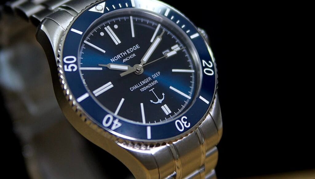 North Edge Anchor - sunburst blue dial